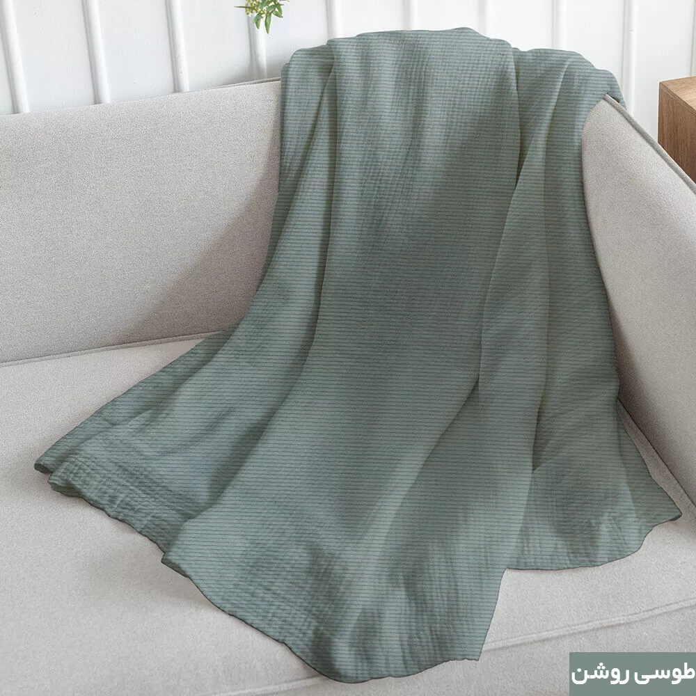 شال مبل شاران هوم مدل مخملی طرح راه راه سایز 250×170 سانتی متر