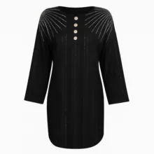 تونیک آستین بلند زنانه مدل مراکشی  رنگ مشکی