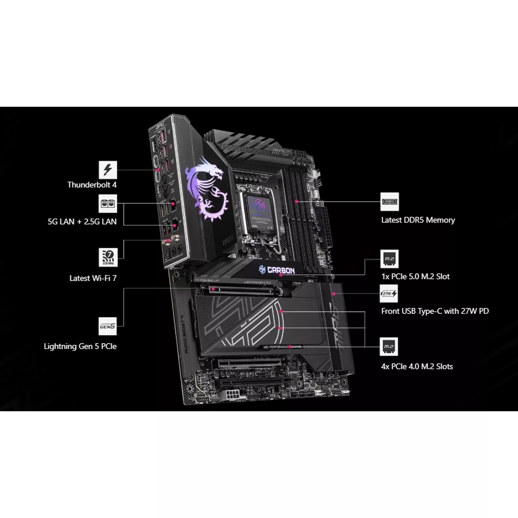 مادربرد ام اس آی مدل MPG Z890 CARBON WIFI