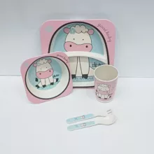 ظرف غذای 5 تکه کودک بامبو مدل ببعی