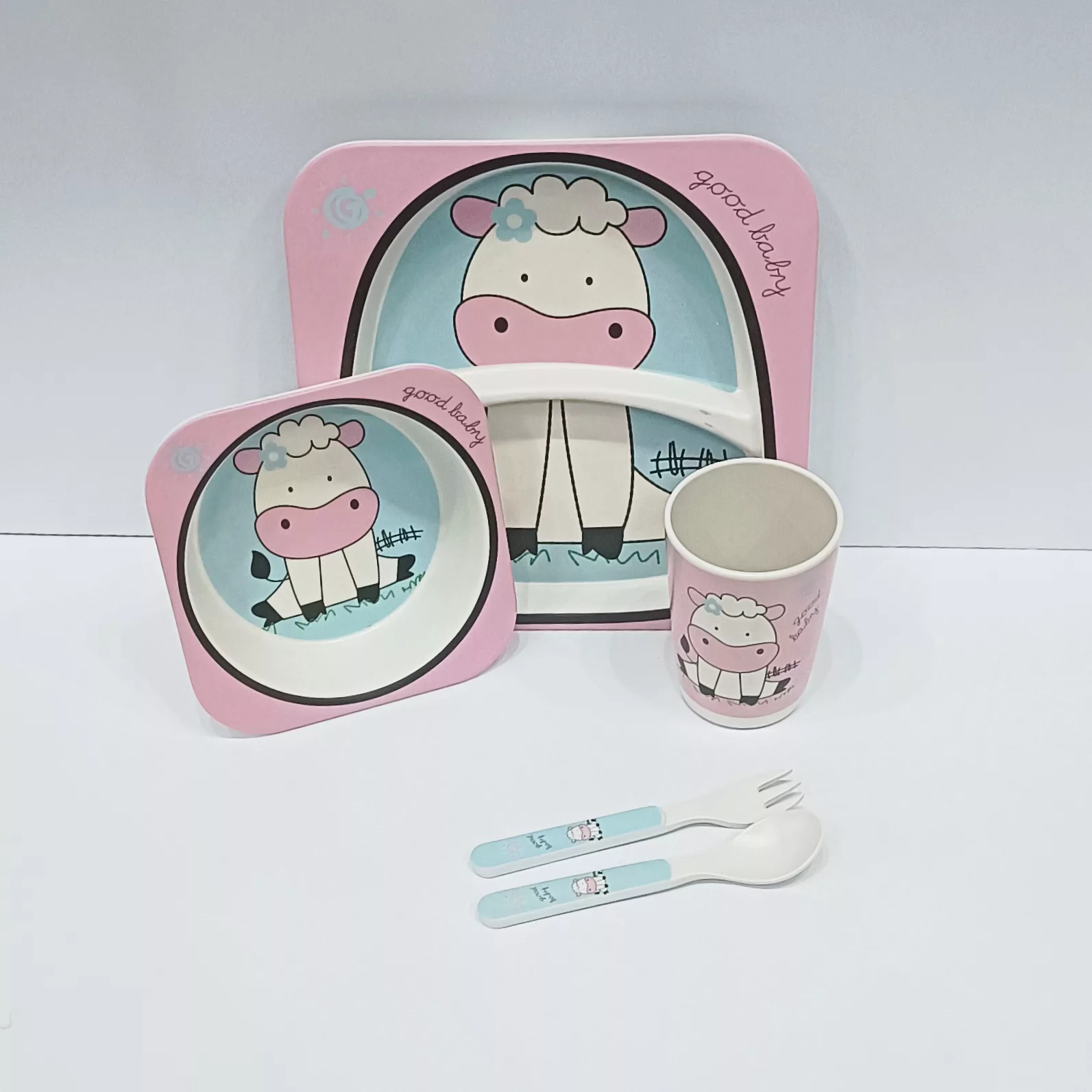 ظرف غذای 5 تکه کودک بامبو مدل ببعی