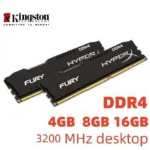 رم کامپیوتر DDR4 تک کاناله 3200 مگاهرتز CL16 کینگستون مدل HyperX FURY ظرفیت 8 گیگابایت