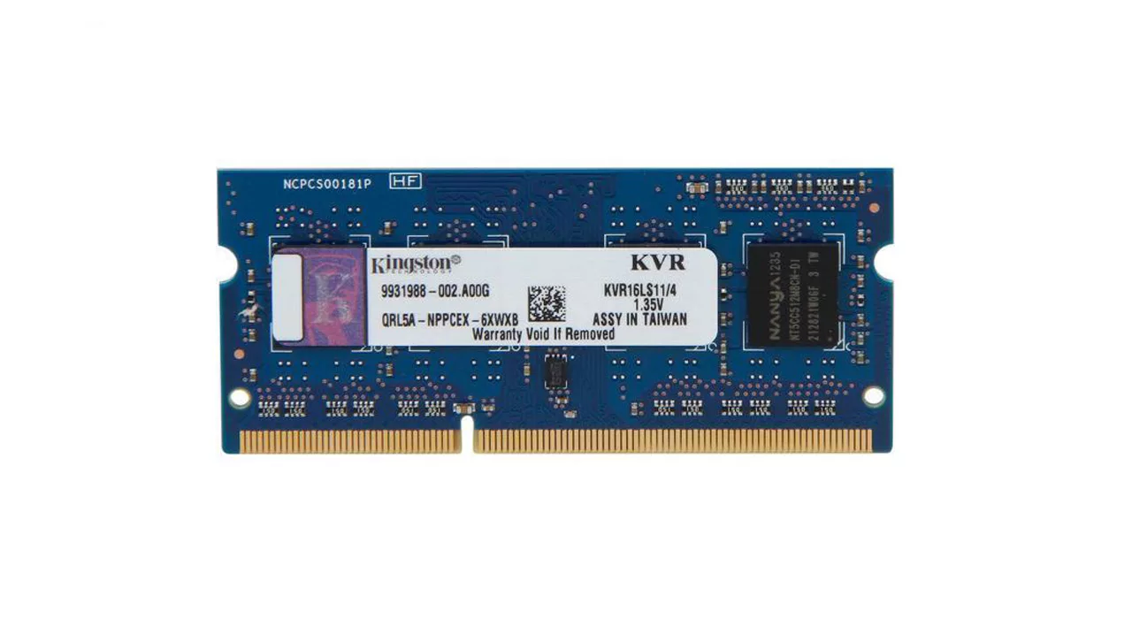 رم لپ تاپ کینگستون مدل 1600 DDR3L PC3L 12800S MHz ظرفیت 4 گیگابایت
