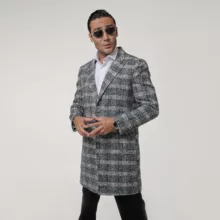 پالتو کوتاه مردانه مدل چهارخانه ماهوت 2