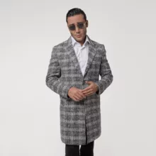 پالتو کوتاه مردانه مدل چهارخانه ماهوت