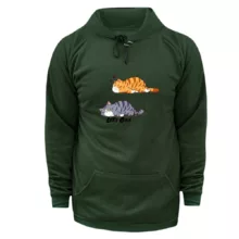 هودی زنانه مدل گربه خسته رنگ یشمی