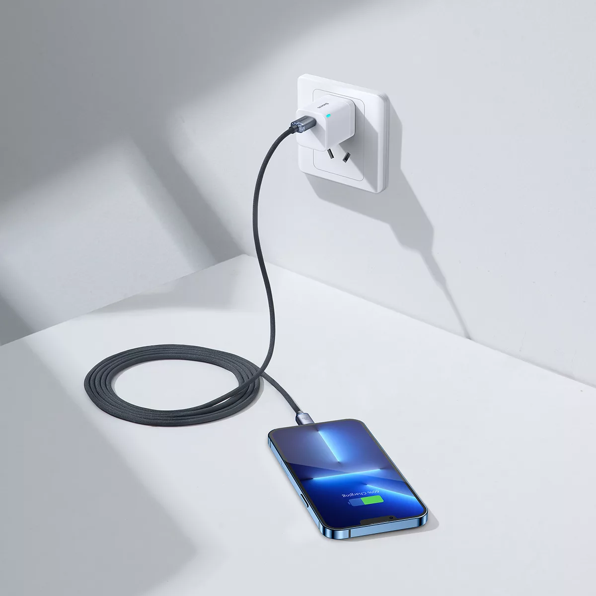 کابل تبدیل USB-C به لایتنینگ باسئوس مدل Crystal Shine Series طول 1.2 متر