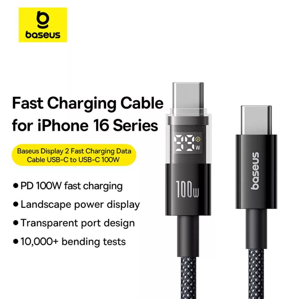 کابل تبدیل USB-C بیسوس مدل Display 2 Fast Charging طول 2 متر