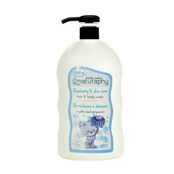 شامپو سر و بدن کودک ناتورافی مدل Blueberry & Aloevera حجم 1000 میلی لیتر