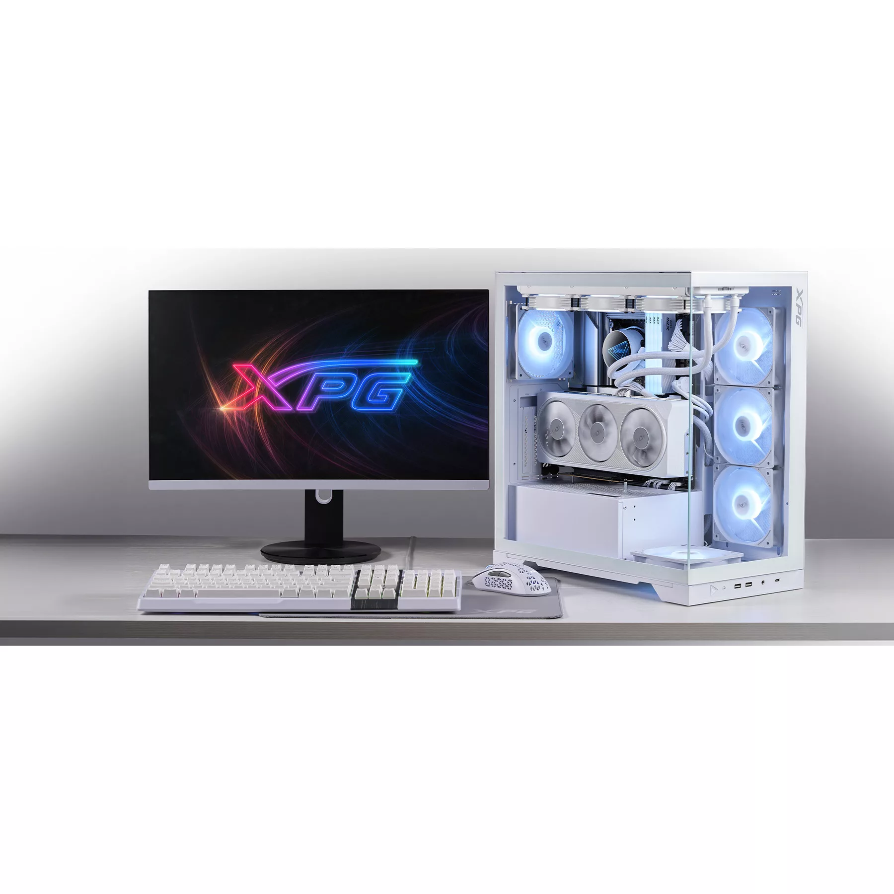 کیس کامپیوتر ای دیتا ایکس پی جی مدل INVADER X WHITE