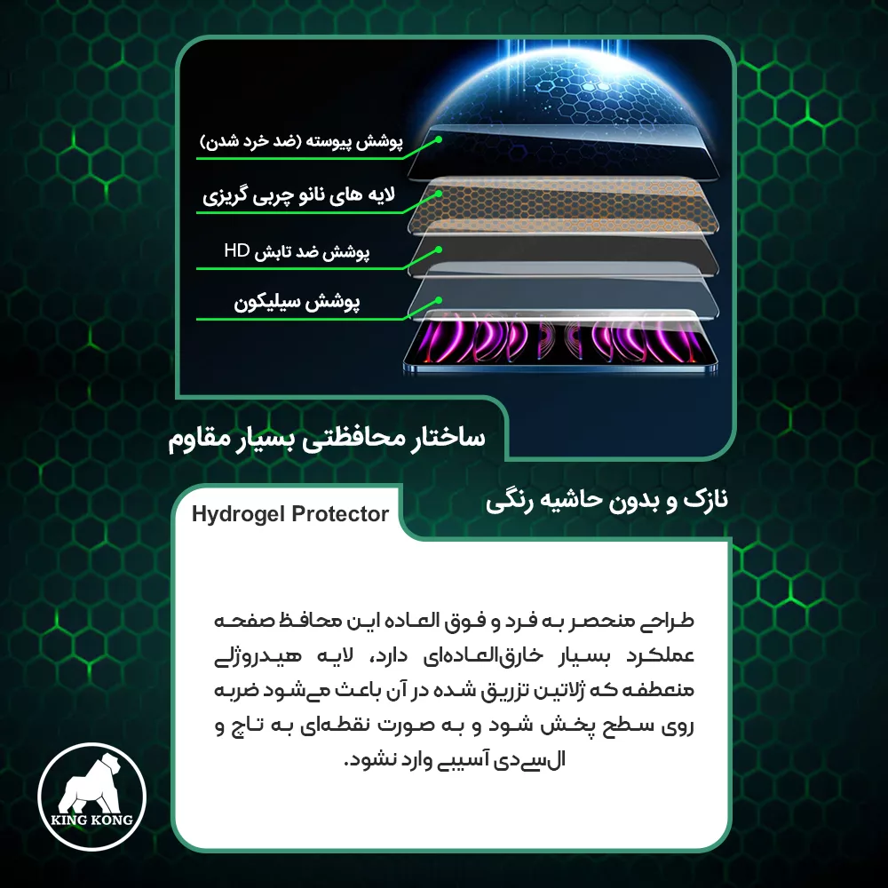 محافظ صفحه نمایش شفاف کینگ کونگ مدل Tough مناسب برای گوشی موبایل سامسونگ Galaxy S21 Ultra 5G