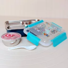 ظرف غذا مدل لانچ باکس لبوبو استیل به همراه قاشق کد 3