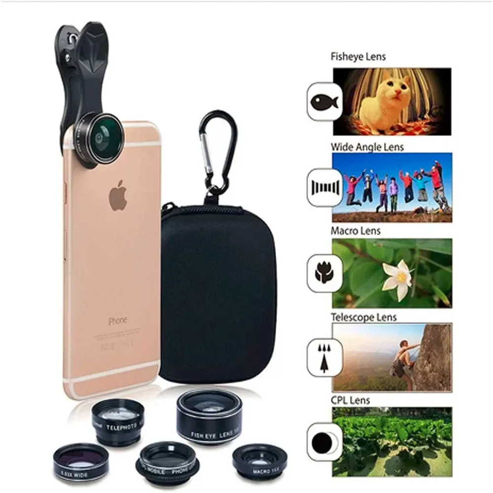 لنز کلیپسی موبایل اپیکسل مدل Lens Kit 5 in 1