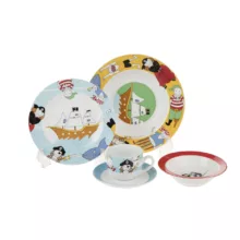 سرویس غذا خوری 5 پارچه کودک چینی زرین ایران سری ایتالیا اف مدل Payret درجه عالی