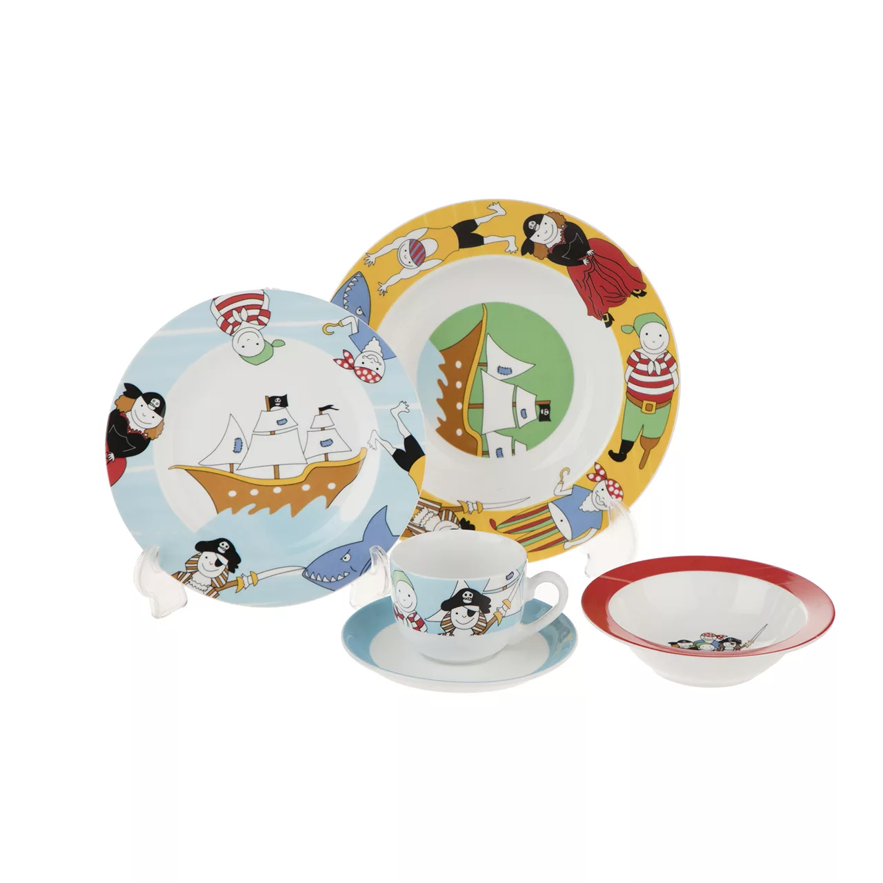 سرویس غذا خوری 5 پارچه کودک چینی زرین ایران سری ایتالیا اف مدل Payret درجه عالی