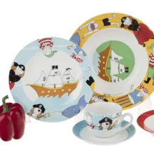 سرویس غذا خوری 5 پارچه کودک چینی زرین ایران سری ایتالیا اف مدل Payret درجه عالی