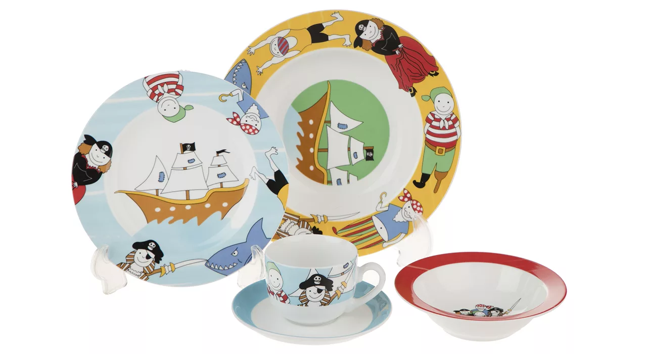 سرویس غذا خوری 5 پارچه کودک چینی زرین ایران سری ایتالیا اف مدل Payret درجه عالی