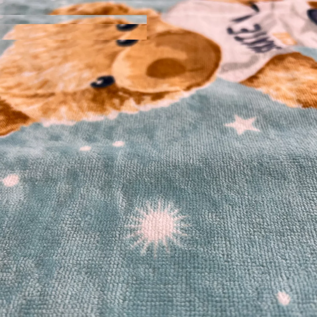 حوله پالتویی کودک پودایران مدل پانچو طرح تدی سایز 90