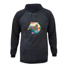 هودی زنانه مدل پروانه رنگ ذغال سنگی