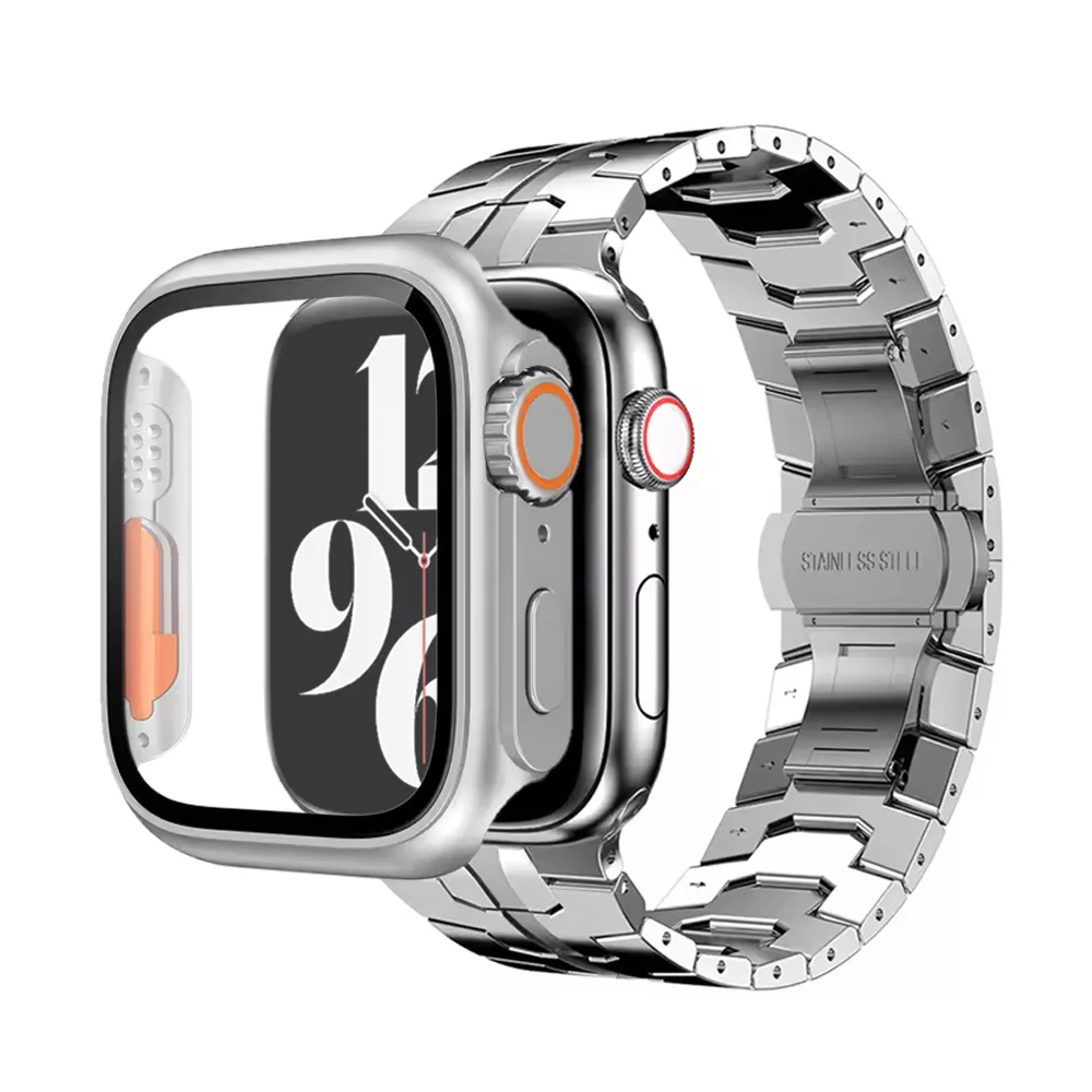 بند ساعت آکوآرا مدل Acero Ultra مناسب برای اپل واچ 44 میلیمتری سری SE 2022 Aluminum Case / SE 2021 Aluminum Case / 5 / 6 / SE به همراه کاور