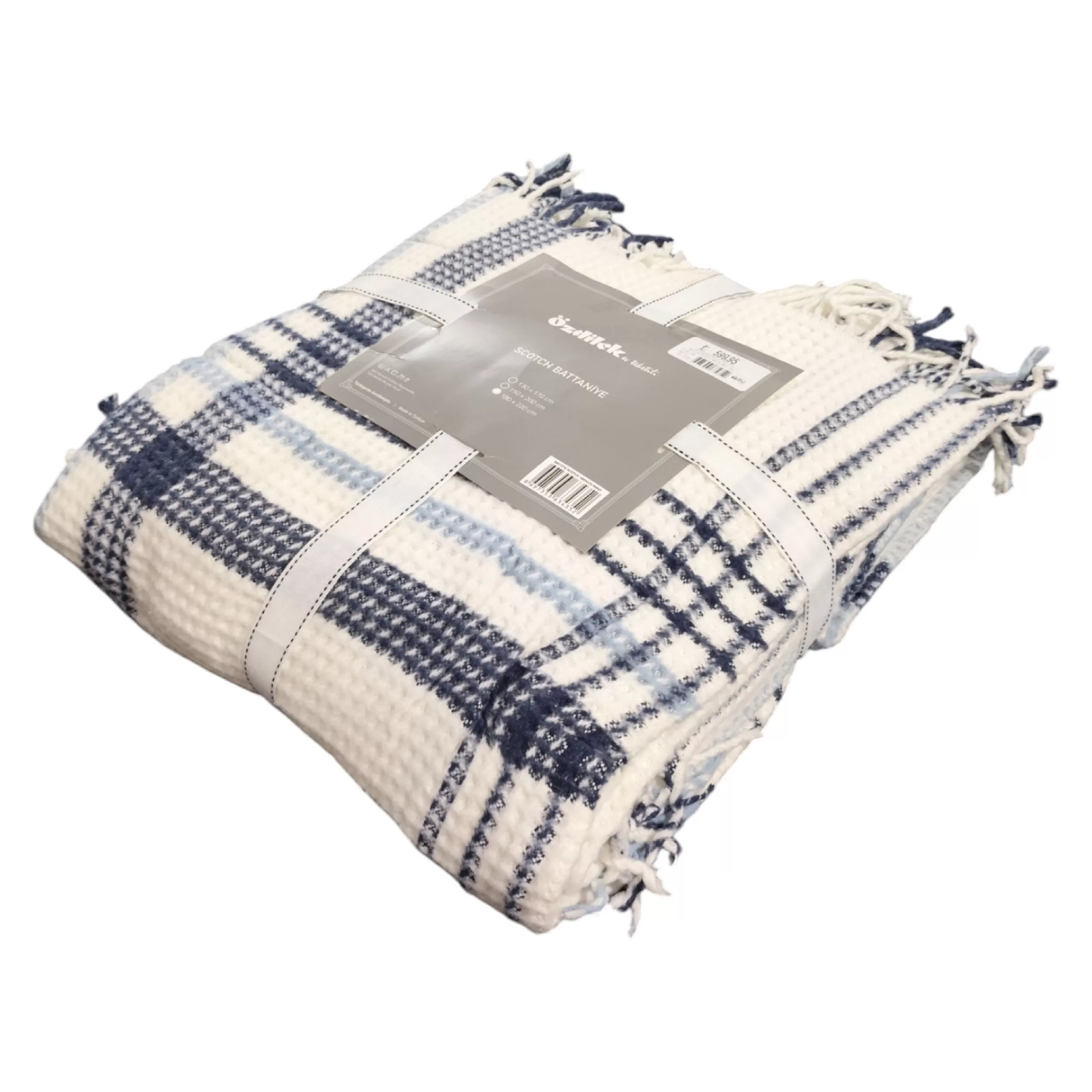 پتو 2 نفر ازدیلک مدل Scotch Mavi Battaniye سایز 220x180 سانتیمتر