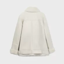 کت چرم زنانه استرادیواریوس مدل FAUX BIKER FUR LINING 2025