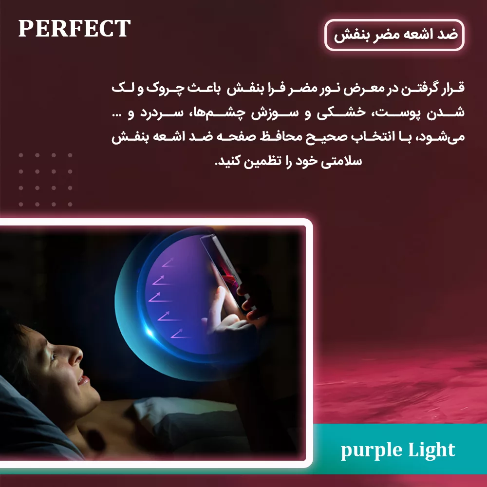 محافظ صفحه نمایش آنتی پرپل پرفکت مناسب برای گوشی موبایل شیائومی Redmi Note 13 Pro Plus
