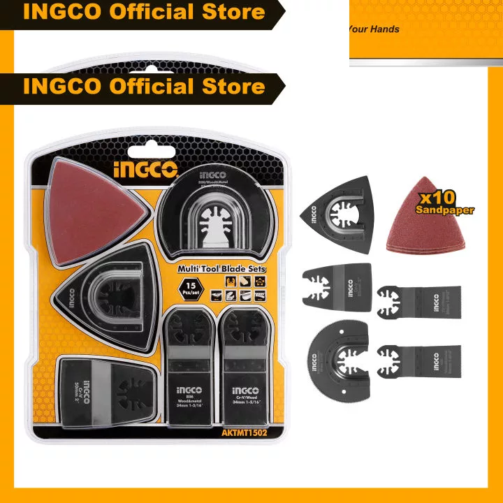 لوازم جانبی ابزار همه کاره اینکو مدل AKTMT1502-15-pcs/set مجموعه 15 عددی