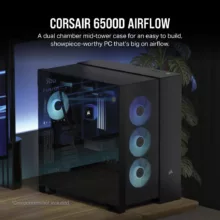 کیس کامپیوتر کورسیر مدل 6500D AIRFLOW RGB Dual Chamber BK