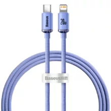 کابل تبدیل USB-C به لایتنینگ باسئوس مدل Crystal Shine Series طول 1.2 متر