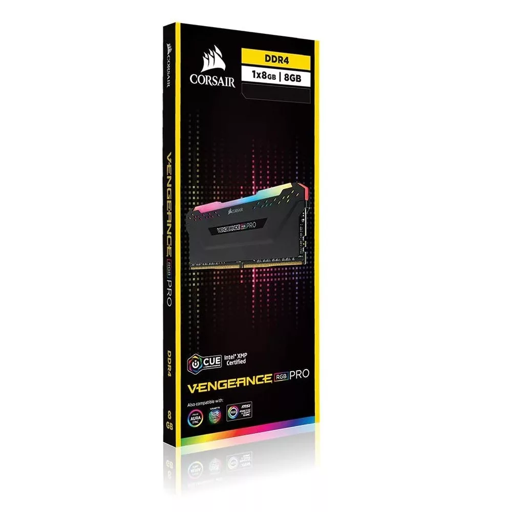 رم دسکتاپ DDR4 تک کاناله 3200 مگاهرتز CL16 کورسیر مدل VENGEANCE RGB ظرفیت 8 گیگابایت