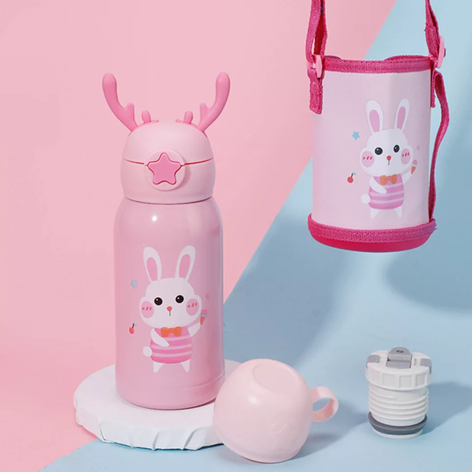 فلاسک کودک مدل شاخ گوزن طرح خرگوش گنجایش 0.5 لیتر