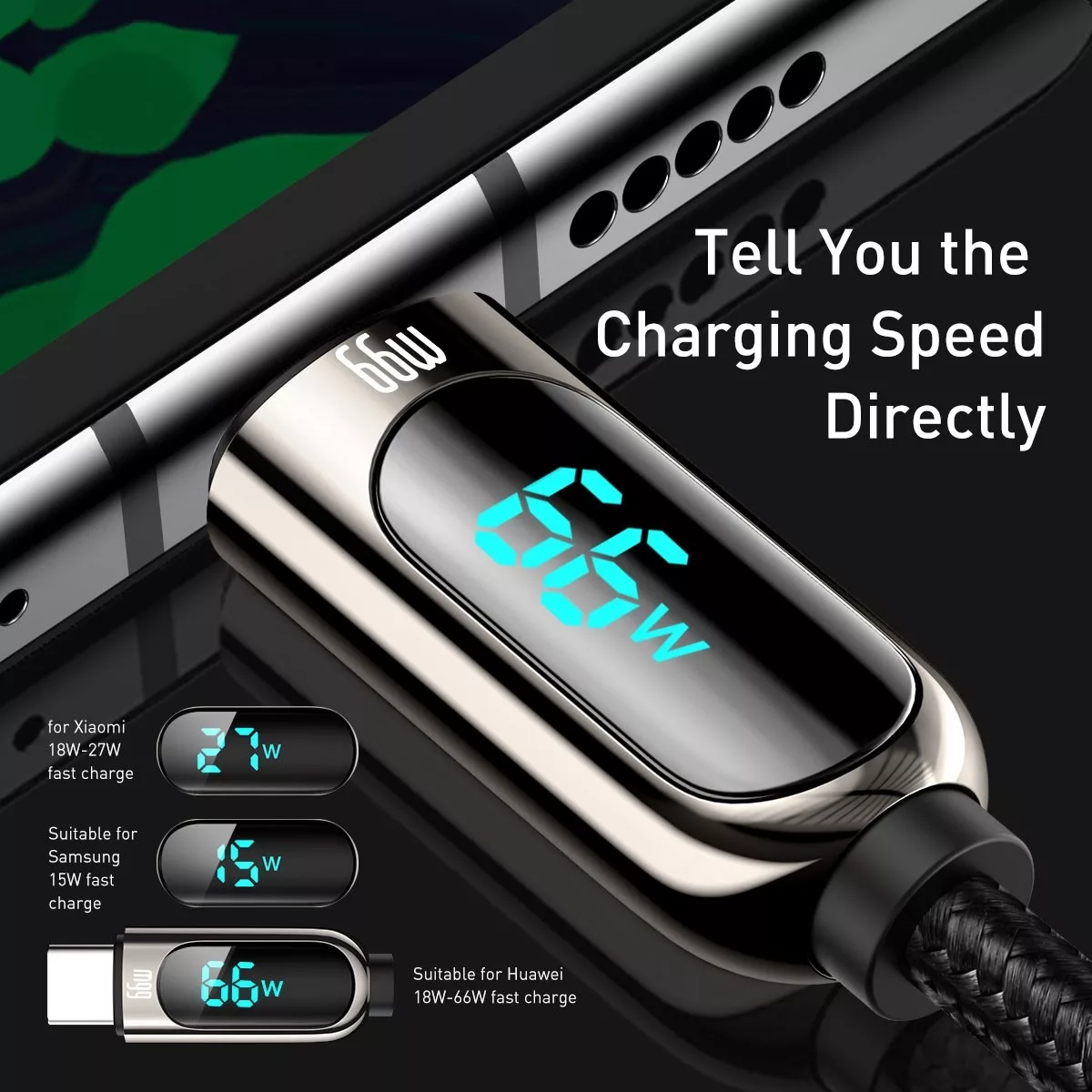 کابل تبدیل USB به USB-C بیسوس مدل Display Fast Charging-66w طول 2 متر