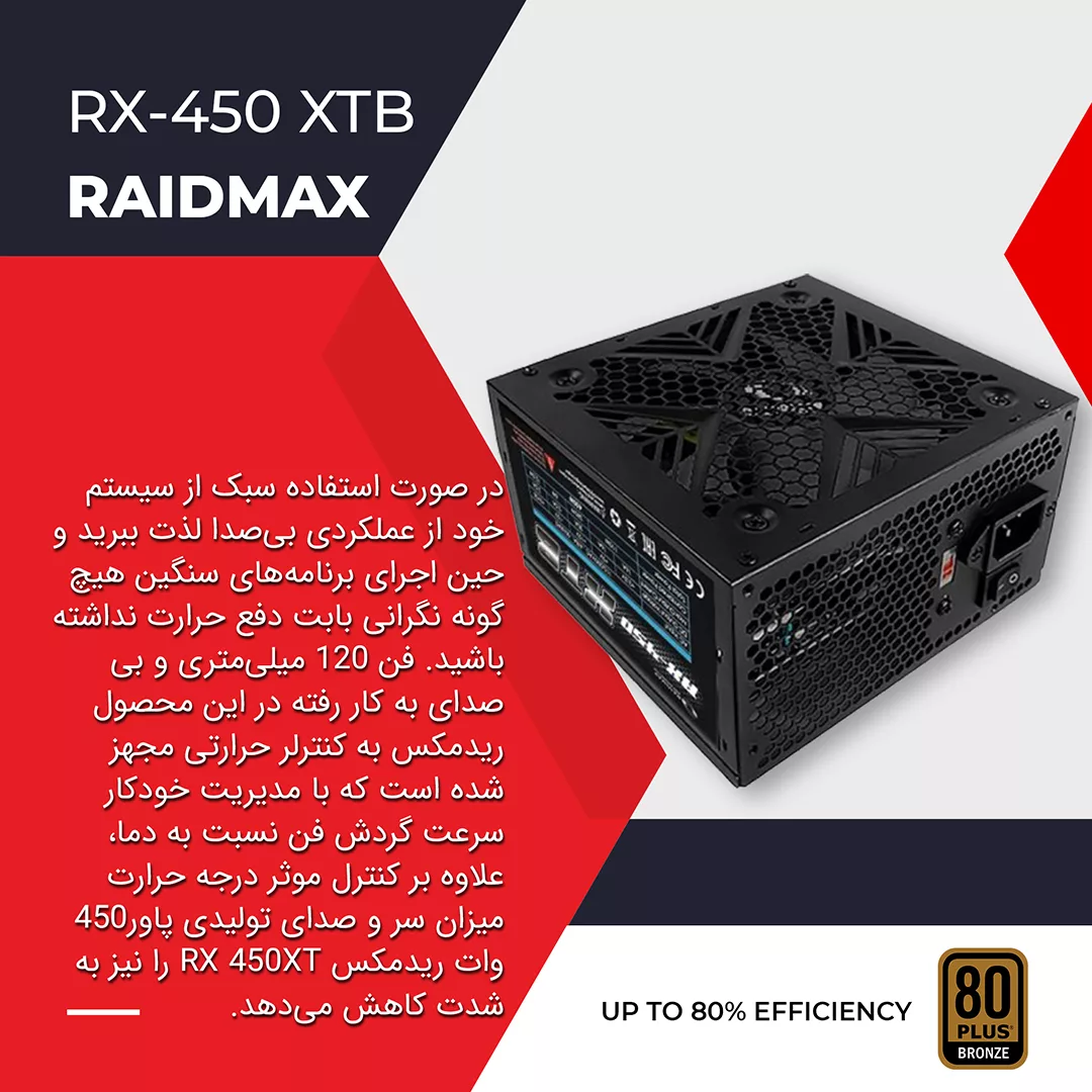 منبع تغذیه کامپیوتر ریدمکس مدل XTB 450W Raidmax