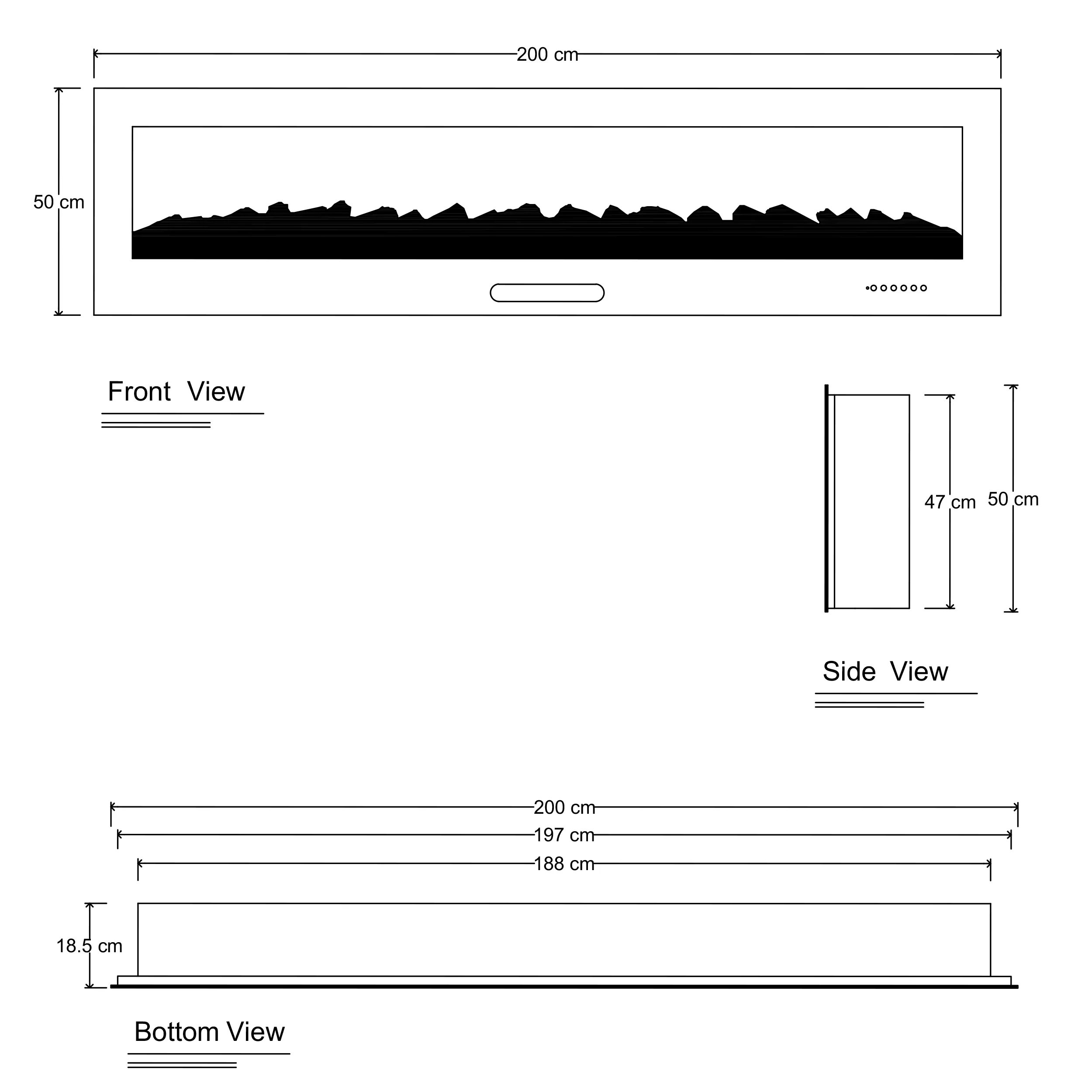 شومینه برقی اچ بی مدل LCD-200