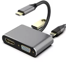 مبدل USB-C به HDMI / VGA / USB 3.0 / USB-C مدل HK-1CT4P