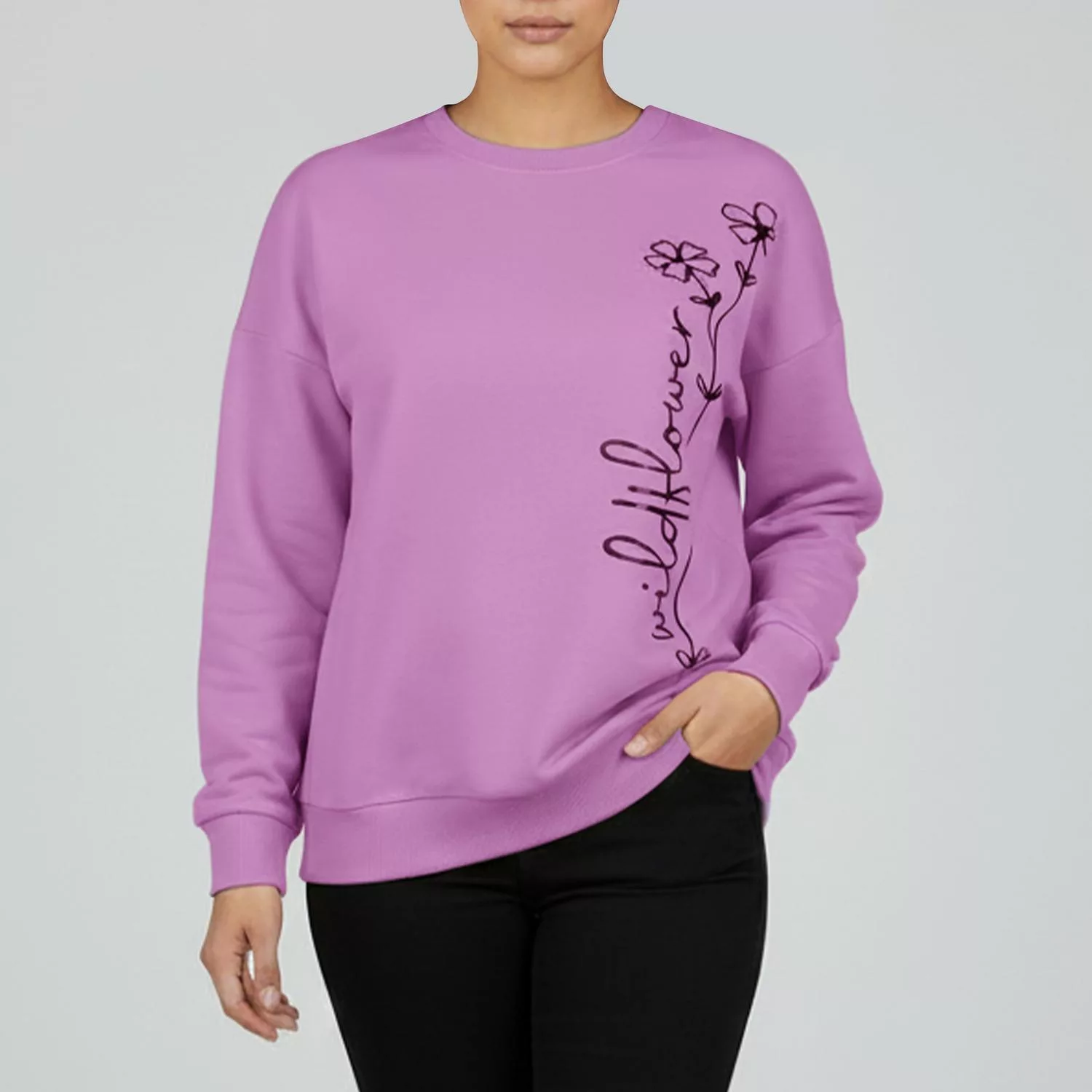 سویشرت زنانه مادر مدل هانا رنگ بنفش