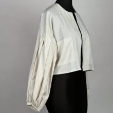 کت رسمی زنانه مدل لینن آستین فانوسی کلوش کد AK1319 رنگ کرم