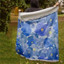 شال مبل مدل گلدار کد f2sh1066 سایز 100x180 سانتی متر