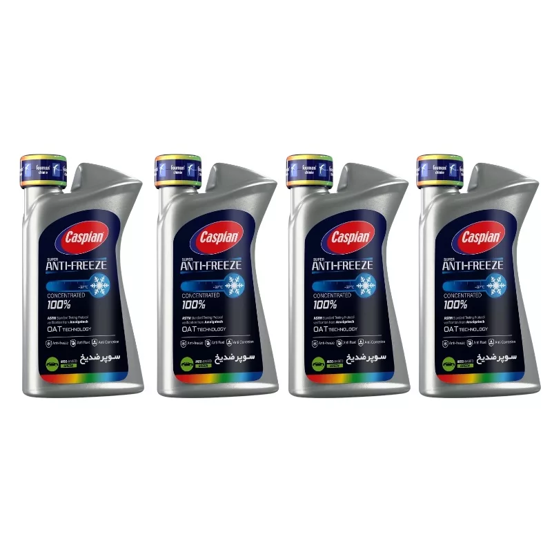 ضدیخ و ضدجوش 100 درصد خالص کاسپین مدل Four Seasons حجم 900 میلی ‌لیتر بسته 4 عددی