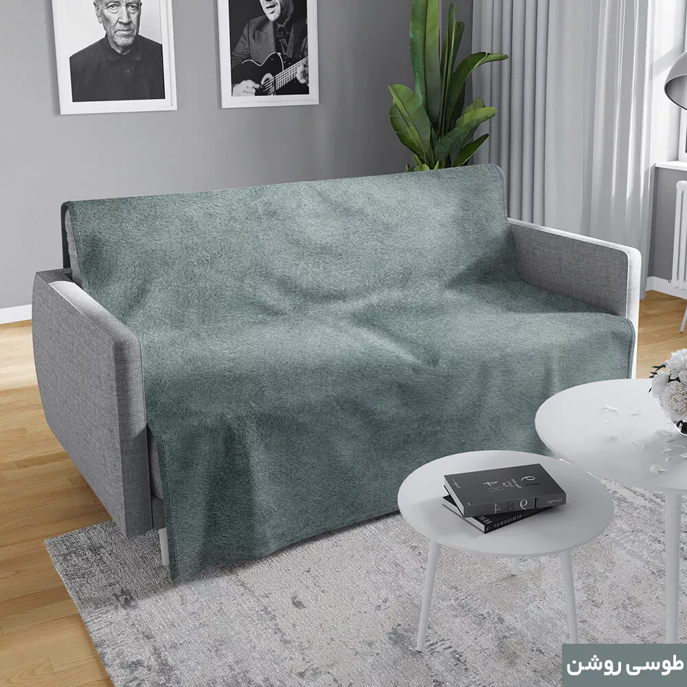 شال مبل شاران هوم مدل مخملی طرح ساده سایز 180×180 سانتی متر