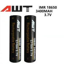 باتری لیتیوم یون قابل شارژ ای دبلیو تی مدل LI-ION-18650 ظرفیت 3400 میلی آمپرساعت بسته 2 عددی