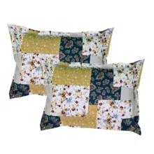 رو بالشی مدل زیپی طرح چهل تکه سایز 70*50 سانتی متر بسته 2 عددی