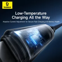 کابل تبدیل USB-C به لایتنینگ بیسوس مدل Lit Button-Control 20W طول 2 متر