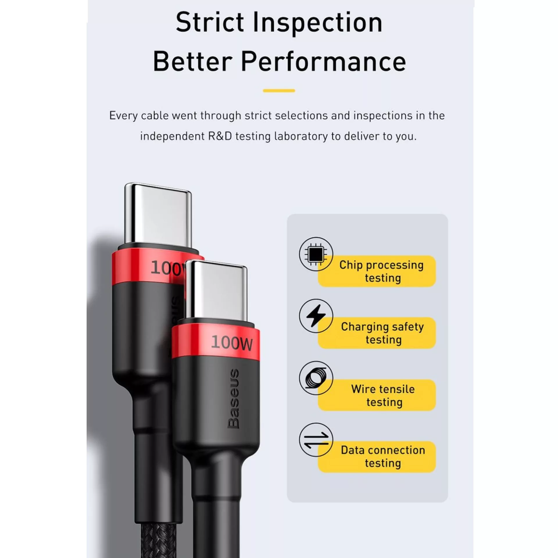 کابل USB-C باسئوس مدل Cafule PD 100W طول 2 متر