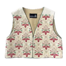 جلیقه زنانه مدل گل سه شاخ سوزندوزی