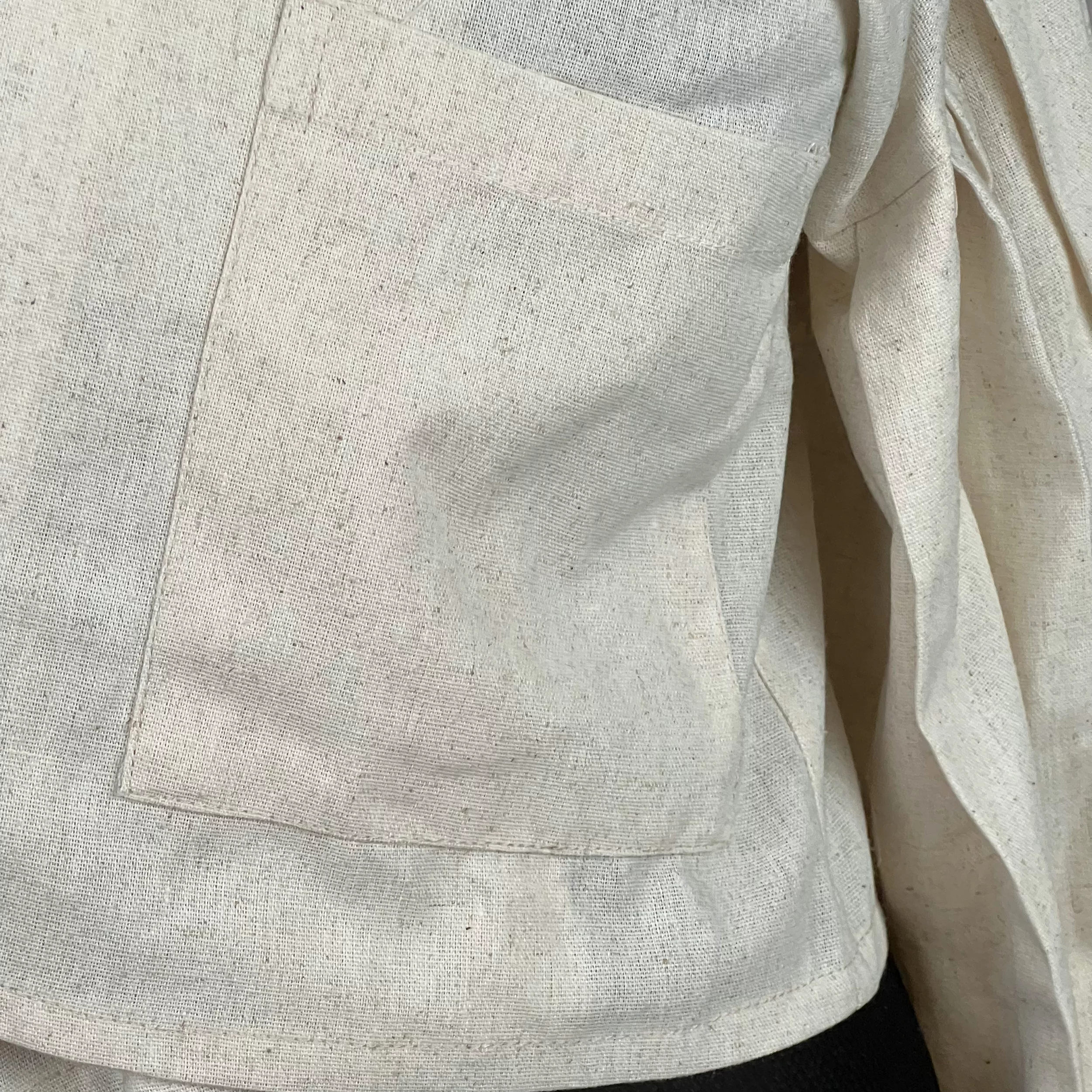 کت رسمی زنانه مدل لینن آستین فانوسی کلوش کد AK1319 رنگ کرم