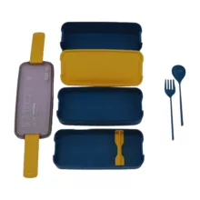 لانچ باکس 3طبقه 900 با قاشق  وچنگال مدل Lb0230