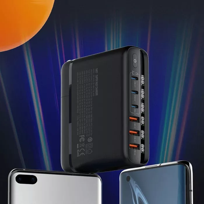 شارژر رومیزی 140 وات الدینیو مدل GaN A6140C