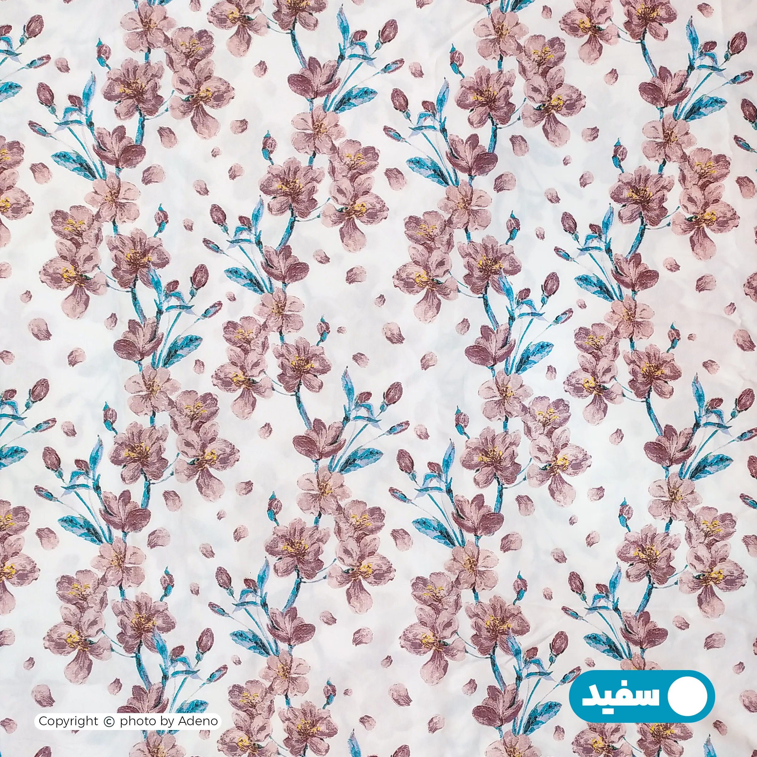 ملحفه تشک مهمان آدنو مدل زنبق کد IR121 یک نفره سایز 90x190 سانتی متر